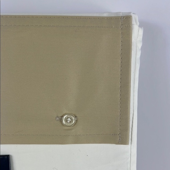 Ralph Lauren Organic Sateen Border Queen Flat Sheet Coastal Sand 96 x 108 NEW - Picture 3 of 7